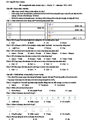 Đề cương ôn thi học kỳ II môn Tin học Lớp 4 - Năm học 2021-2022